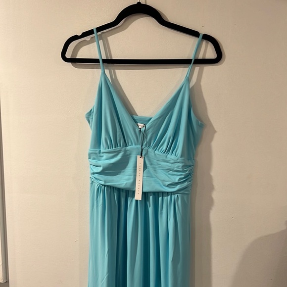 SUSANA MONACO Gathered Waist Side Slit Maxi Dress - Fresh Water - Picture 2 of 8